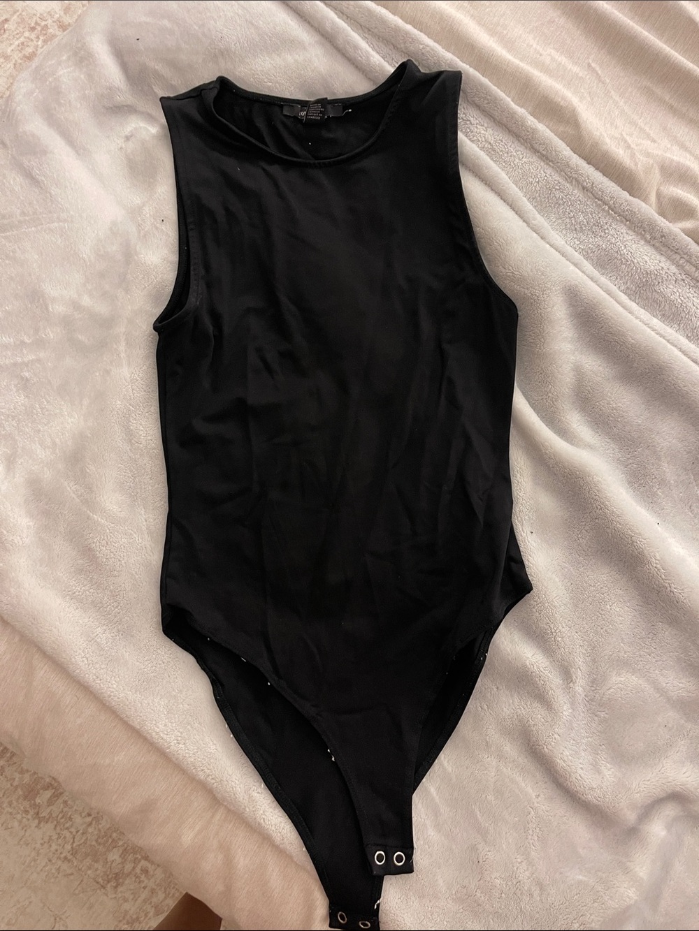 Black Sleeveless One-Piece Bodysuit